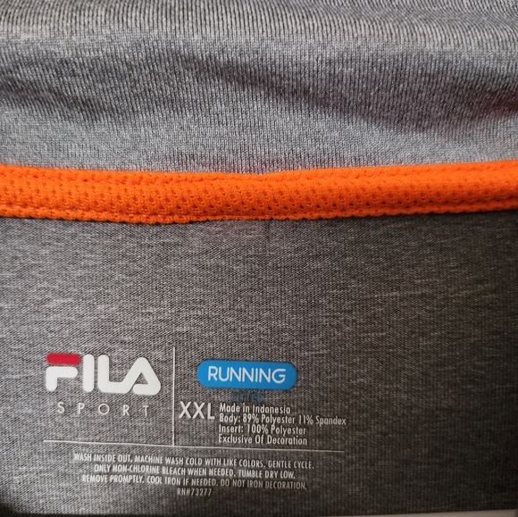 Fila Grey and Orange running shirt. XXL - Picture 2 of 3